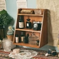 thumbnail image 1 of 3-Layer Desktop Storage Rack Wooden Organizer Rustic Style, Small Items Shelf Desktop Organizer Holder for Sundries for Home Office Classroom, 1 of 6