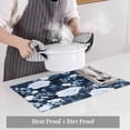 thumbnail image 6 of Placemat Set of 6 Watercolors White Flowers Placemats for Dining Table Plant Blue Washable Table Mats for Kitchen and Party Decor Indoor & Outdoor Use, 6 of 8