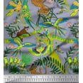 thumbnail image 1 of Soimoi Rayon Fabric Branches,Parrot & Leopard Jungle Decor Fabric Printed Yard 42 Inch Wide, 1 of 3