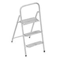 thumbnail image 1 of Dollhouse 3 Step Ladder, Wear  1/12 Miniature Step Ladder DIY Decoration Metal  For Mini House Accessories For Kitchen White,Silver, 1 of 8