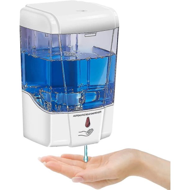 Dispensador de jabón Sensor de dispensador de jabón eléctrico con batería sin contacto automático blanco con capacidad de 700 ml Sensor de movimiento infrarrojo de 0-10 cm_ kaili Sencillez