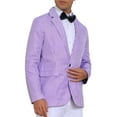 thumbnail image 4 of INSPIRE CHIC Stripes Blazer for Men's Single Breasted Sport Coat Business Striped Suit Jacket 2XL Purple White, 4 of 5