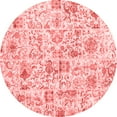 thumbnail image 1 of Ahgly Company Indoor Round Patchwork Red Transitional Area Rugs, 4' Round, 1 of 4
