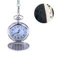 thumbnail image 4 of MasteelfCA Mens Blank Stainless Steel Case White Dial Arabic Numeral Pocket Watch with Chain, 4 of 8