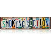 Vintage Smoking Section Wall Decor Street Signs Metal Tin Signs 16 x 4 Inches