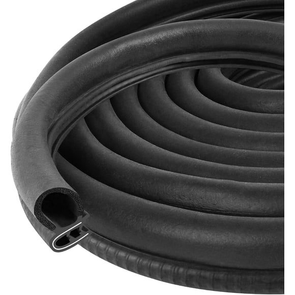 Automotive Door Weather Stripping 30Ft/9.15m Car Door Rubber Edge Trim Seal Strip Gasket with Side Bulb for Car Bus Camper Boat RV Truck Do