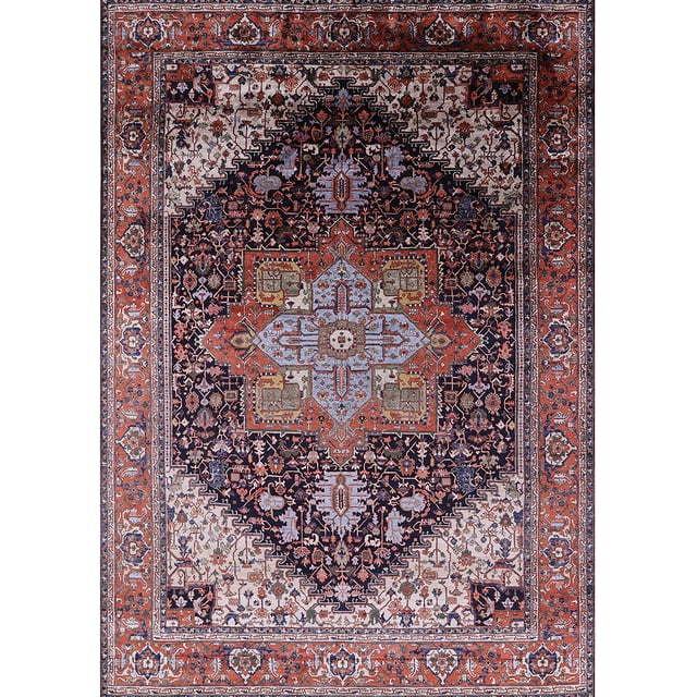 Ahgly Company Rectangle Intérieur Milieu du Siècle Moderne Rose Brun Tapis de Zone Orientale, 6' x 9'