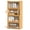 Natural, variant on Gymax 4-Tier Bamboo Bookshelf w/Doors See-through Acrylic Doors Freestanding Bookcase Brown