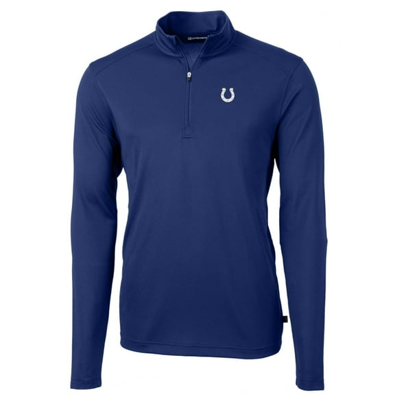 Men's Cutter & Buck Royal Indianapolis Colts Big & Tall Virtue Eco Pique Quarter-Zip Pullover Jacket