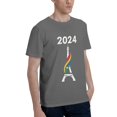 thumbnail image 2 of 2024 Paris Sports Games Fashion Men'S Basic Short Sleeve T-Shirt Deep Heather 4x-Large, 2 of 5