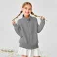thumbnail image 6 of LYHaoo Kids School Uniform Sweaters Classic Solid Color Zip Front Cardigan Sweater Jacket For Girls And Boys Comfortable Knit Outerwear For Children 2-3 Years(Gray), 6 of 6