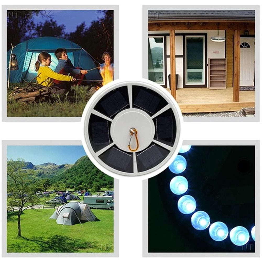 42 LED Solar Flag Pole Light with 6 Solar Panels, 2200mAh Battery, Two-Speed Dimming, Camping Light Function, IP55 Waterproof for Outdoor Flag Display
