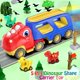 thumbnail image 2 of Camión de transporte de coches de juguete Veslier Dinosaur con 4 coches retráctiles, 2 of 7
