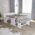thumbnail image 3 of Egyptian Bench Pad, Mythological Creature Scribble Art of Egyptian, HR Foam Cushion with Decorative Fabric Cover, 45" x 15" x 2", Eggshell and Black, by Ambesonne, 3 of 3