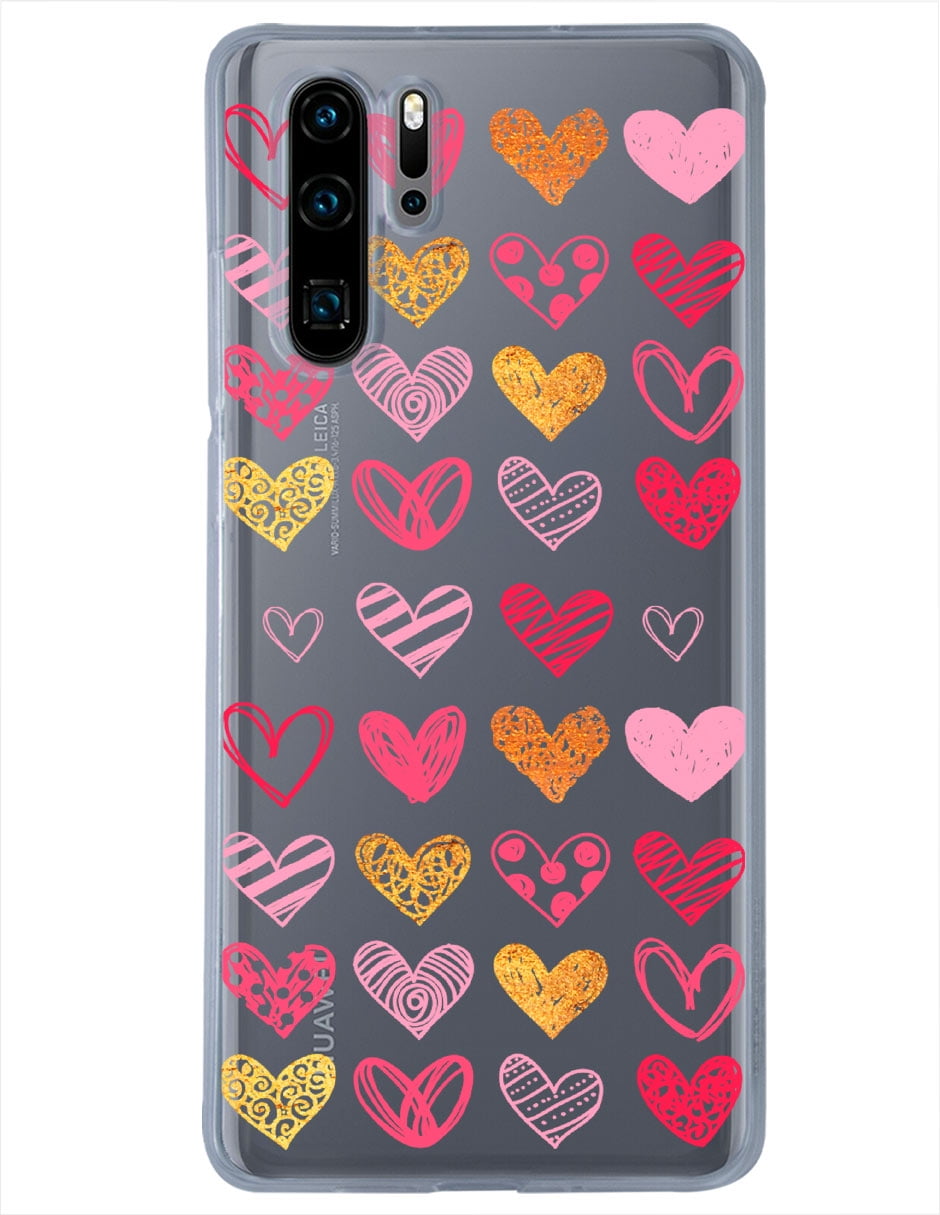 OneFlow Cadena De Teléfono Móvil Premium Compatible Con Huawei P30 Pro/P30 Pro New Ed | Funda De Teléfono Móvil Con Cordón Para Llevar Funda De Silicona + Cadena De Metal, Or