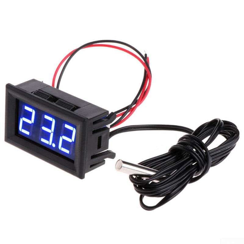 12V LED Digital Thermometer ℃ ℉ Voltmeter Alarm Clock Gauge Car Dash Sets Panels 