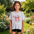 thumbnail image 2 of Jamsmile Toddler Girls Tshirts Summer Playful Bwoknot Print T Shirt Soft Short Sleeve Graphic Cute Little Girls T-Shirts Tops, 2 of 4