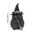 thumbnail image 2 of Resin Broomstick Cat Decorations Cute for Halloween Home Decoration, 2 of 7