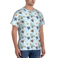 thumbnail image 2 of Vsdgher Turtle Print Men's Dry Fit Mesh Athletic Shirts Moisture Wicking Tennis T-Shirt Tops, 2 of 9