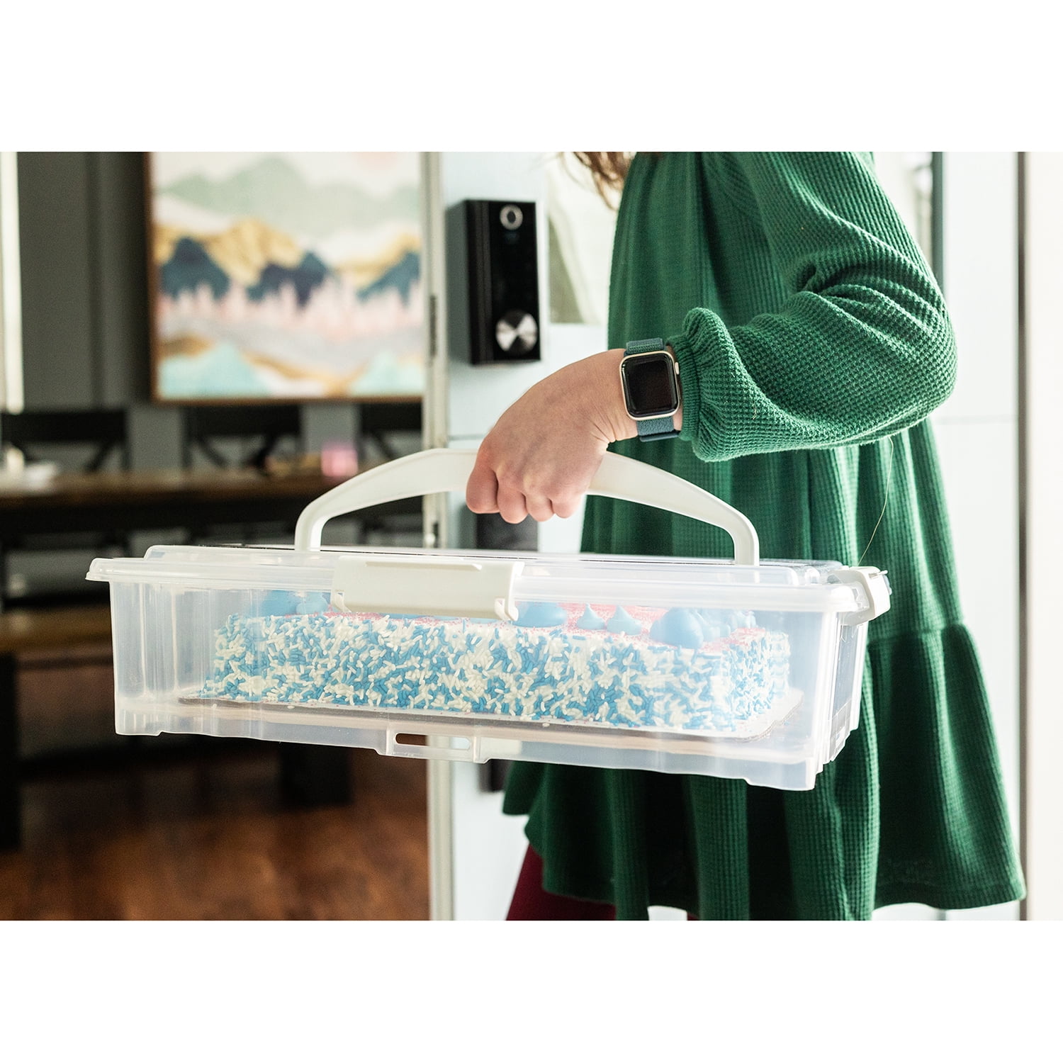 Rectangular Cake/Cupcake Carrier White