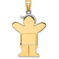 thumbnail image 3 of Gold 14k Two-Tone Large Boy with Hat on Left Engravable Charm - 30mm, 3 of 6