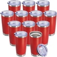 thumbnail image 2 of 20 oz Red Stainless Steel Vacuum Insulated Travel Tumbler with Lid - 12 Pack, 2 of 7