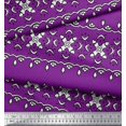 thumbnail image 3 of Soimoi Satin Silk Fabric Floral Block Print Sewing Fabric Yard 42 Inch Wide, 3 of 3