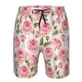 thumbnail image 3 of Goofa Rose Flowers Printed Mens Swim Trunks Summer Quick Dry Short Beach Swimwear Bathing Suits-XX-Large, 3 of 9