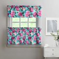 thumbnail image 2 of Kitchen Curtains and Valance Set 24 Inch Tier Pioneer Colorful Floral Curtains Small Drapes for Cafe Living Room Bathroom Farmhouse 3 Pieces Set Rod Pocket, 2 of 6