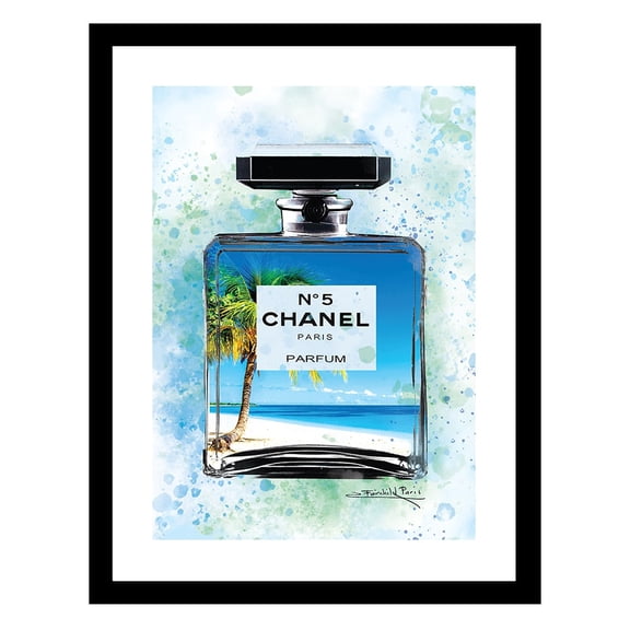 Tropical Fashion Glam Perfume Bottle - Framed Print