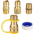 thumbnail image 1 of 5pcs Natural Gas Quick Connect Fittings Kit, 1/2 Inch Natural Gas Connector Brass Generator Propane Hose Pipe Adapter Natural Gas Supply for Generators, 1 of 5