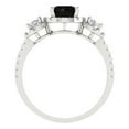 thumbnail image 4 of Clara Pucci 14K White Gold Solid Gold Onyx Three-Stone Anniversary Ring for Women - 1.46 cttw Round Cut, 4 of 8