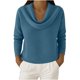 thumbnail image 2 of Uootdi Women's Waffle Knit Tops Cowl Neck Long Sleeve Clothes Trendy Casual Loose Relaxed Fit Knit Pullover Gift, 2 of 9