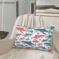 thumbnail image 5 of Sikiie Colorful Shark Print Plush Pillow Cover, Wrinkle-proof and Stain-resistant Pillow Protector without Pillow Core, Home Decoration-16"x24", 5 of 6