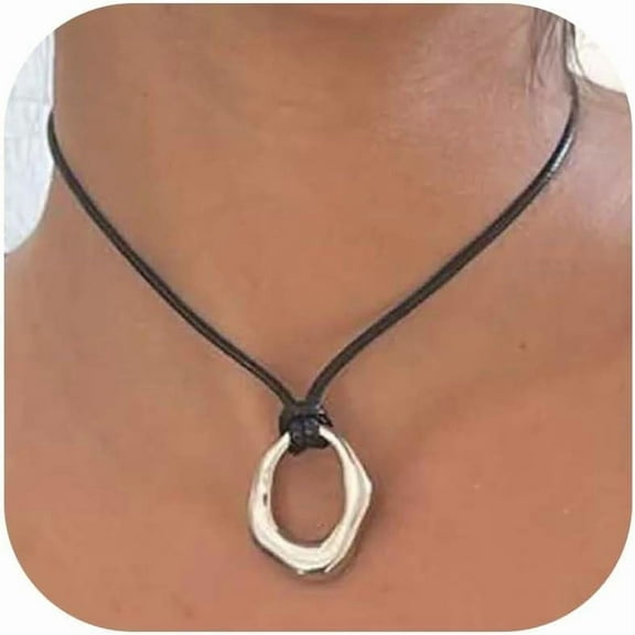 Boho Gold Pendant Necklace Statement Necklace for Women Cord Necklaces with Pendants Gold Pendant Necklaces Boho Jewelry for Women