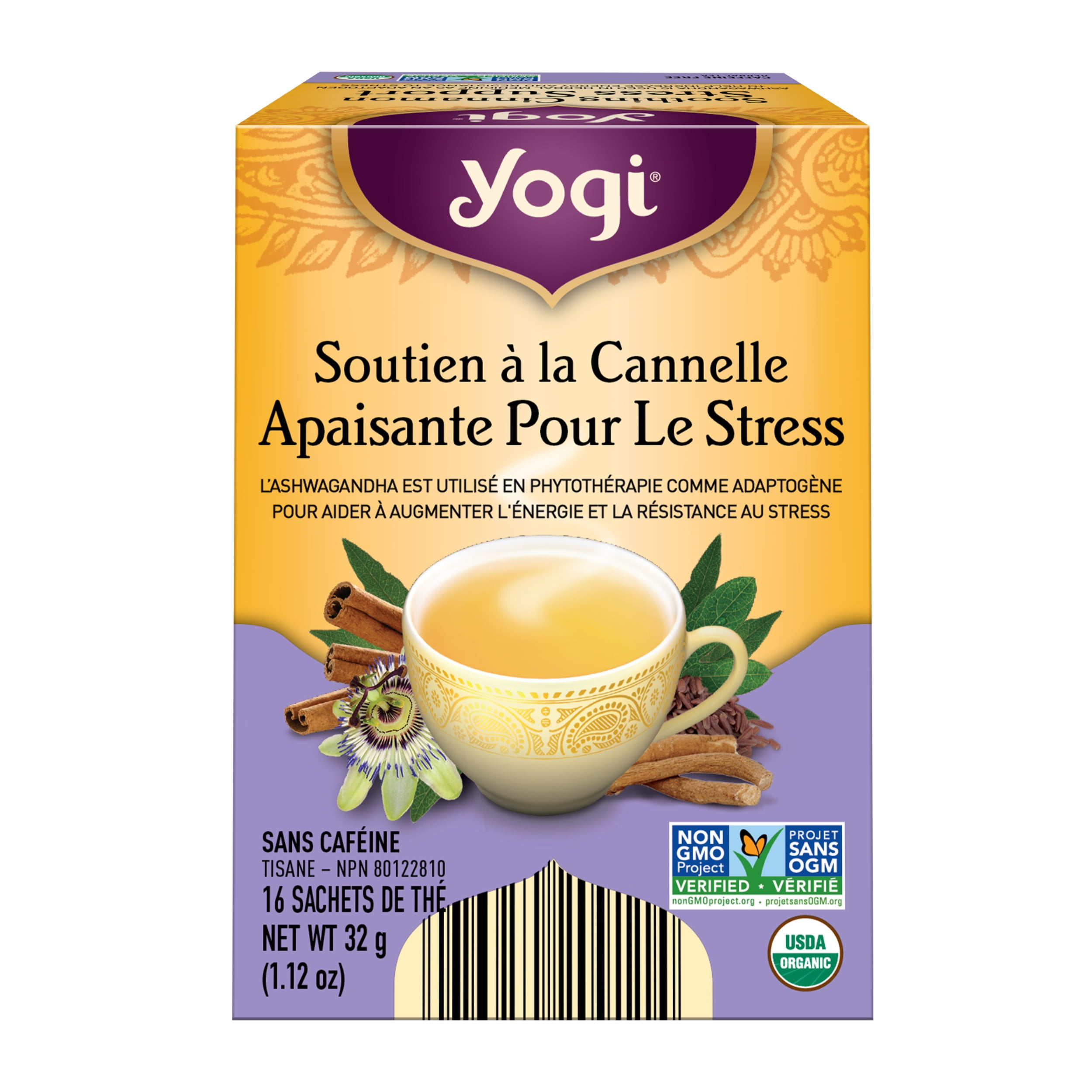 Yogi Soothing Cinnamon Stress Support, Caffeine-Free Herbal Tea Bags, - 16 Count