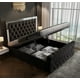 thumbnail image 1 of Headboard with Mirror Crystal Luxury Double Queen King Ottoman Gas Lift Velvet Fabric Upholstered Bedroom Furniture My Lux Decor Round, 1 of 6