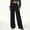 Black, variant on Women's High Waist Wide Leg Trousers Asymmetrical Overlay Palazzo Pants Business Casual Straight Leg Dress Pants White L