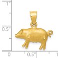 thumbnail image 2 of 14K Yellow Gold Diamond Cut Pig Pendant, 2 of 2
