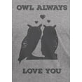 thumbnail image 4 of Old Glory Mens Valentine's Day Paws Owl Always Love You Short Sleeve Graphic T Shirt, 4 of 6