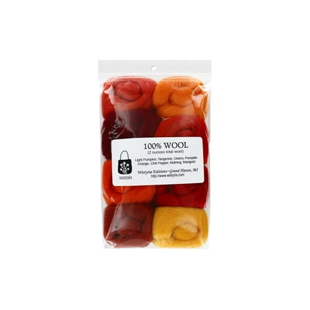UPC: 0816463010902 | Wistyria Editions 100% Wool Roving 8pc Fire