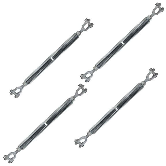 Galvanized Turnbuckle - Jaw & Jaw - 3/4 x 18 – 4 Pack