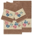 thumbnail image 2 of Authentic Hotel and Spa  Turkish Cotton Floral Vine Embroidered Latte Brown 4-piece Towel Set, 2 of 5