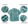 thumbnail image 6 of Boys Button Down Short Sleeve Shirts Toddler Buffalo Plaid Shirt with Pocket School Uniform Dress Shirt, 6 of 9