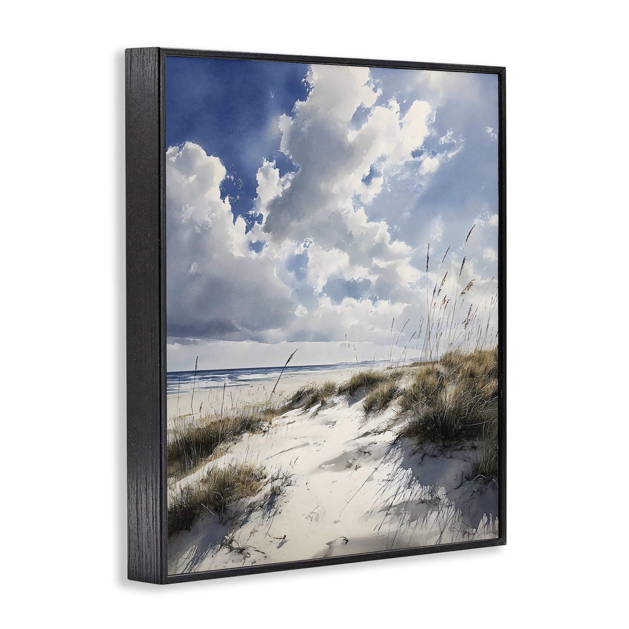Stupell Industries Midday Sunny Beach Dunes Black Framed Giclee Art, design by Franklyn Gregory