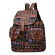 thumbnail image 2 of Mochila vintage de lona con estampado floral - cierre ajustable con cordón, 30x40cm, múltiples bolsillos para viajes y uso diario, 2 of 6