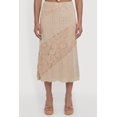 thumbnail image 3 of Women's Pointelle Knit Lace Patchwork Midi Skirt, 3 of 4