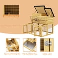 thumbnail image 6 of Outdoor 2-Tier 2-Room Quail Hutch with Brooder Box & Activity Area, Openable Asphalt Roof, Black with White, 6 of 8