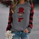 thumbnail image 1 of Pntutb invierno mujer Casual manga larga tops señoras Navidad Printv blusa tops Pntutb Pntutb-750, 1 of 9