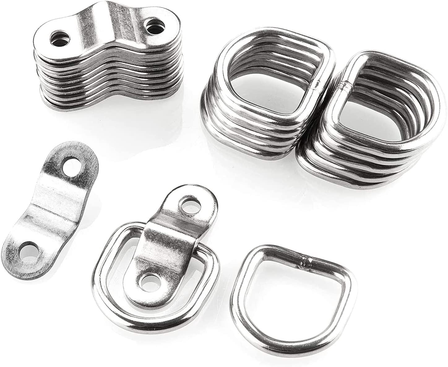 D-Ring Tie Downs Anchor1/4” Heavy Duty Surface Floor Mount Lashing Rings 2400 lbs Cargo Trailers Load-Bearing Hangers Bracket (Pack of 12)